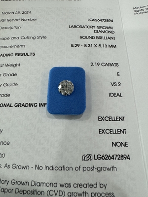 comprare 2.19 Carat E VS2 3EX CVD Laboratorio Cresciuto Diamante Forma Rotonda online manufacture