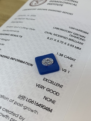 comprare 1.38ct Taglio ovale di laboratorio Diamante coltivato CVD E VS1 EX VG N IGI Certificato online manufacture