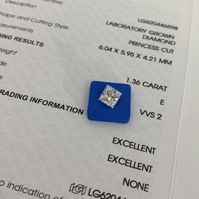 comprare 1.36CT E VVS2 2EX CVD Princess Cut Lab Cresciuto in diamante IGI Certificato online manufacture
