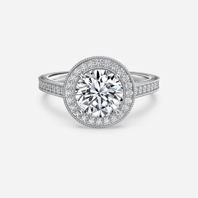 comprare Anello di diamanti di laboratorio di taglio rotondo per 5 -9 dita online manufacture