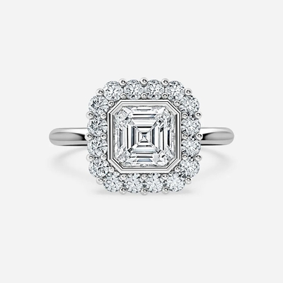 comprare Anello di nozze di diamanti di laboratorio VVS Clarity HPHT Princess Cut Ring a forma rotonda online manufacture