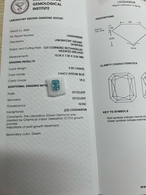 3.55ct Fancy Intense Blue Laboratory Grown Diamonds OEM ODM