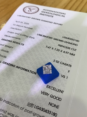 2.52 carati F Colore VS1 Chiarezza EX VG CVD Laboratorio Di diamanti