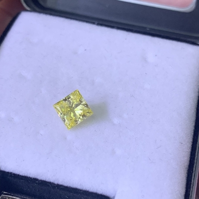 1.37CT Bianco Giallo Intenso VVS1 EX VG CVD Prodotto in laboratorio Diamanti Princess Cut Certificato IGI