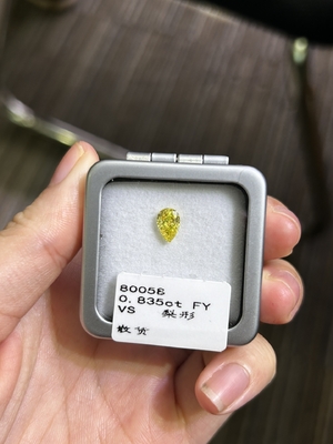 0.83ct Diamanti gialli di laboratorio Pear Cut CVD Fancy Giallo sciolto VS Diamante