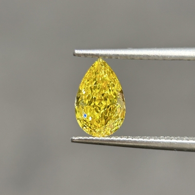 1.07 carati VVS1 Cresciuto Brillantezza Diamanti Forma di pera Fantastico VIVO Giallo
