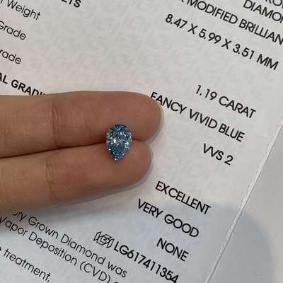 1.19 carati VVS2 2EX N IGI in forma di pera Diamante coltivato in laboratorio
