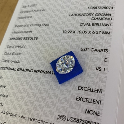 6.01 Carat E Color VS1 Clarity Lab Creato Diamanti OEM ODM