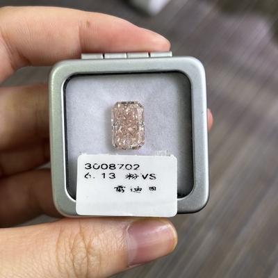 6.13 carati uomo fatto rosa diamante rosa lussuoso versus diamanti taglio radiante
