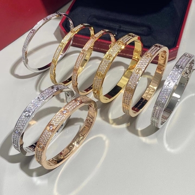 GH VS Bracciale Diamante Pavimentato Braccialetto d'Amore Diamante Naturale Gioielli