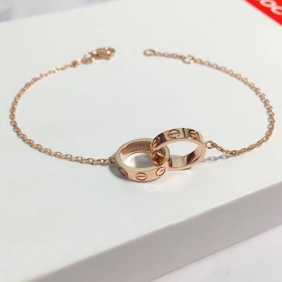 Braccialetto d'amore di diamanti naturali 18k Braccialetto d'oro massello OEM ODM