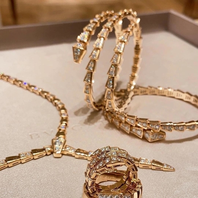 18K oro massiccio Serpente Braccialetto Diamante Naturale Replica Gioielli Serpenti Braccialetto