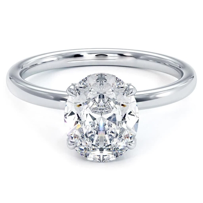 18K 14K 10K Oro Massello Gioielli personalizzati 1 carato Def Vvs chiarezza Cvd taglio ovale Laboratorio Cresciuto Diamante Halo Anelli in vendita