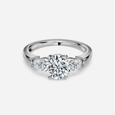 2 carati di laboratorio di diamanti cresciuto anello di punta di impostazione di laboratorio di diamanti cresciuto band di nozze donne