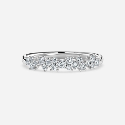 Anello di sposa di diamante creato in laboratorio taglio rotondo 1 carato