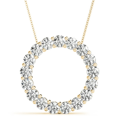 Stile classico 18K 14K 10K Oro massello Chiarezza CVD Taglio rotondo Bezel Collare di diamanti di laboratorio