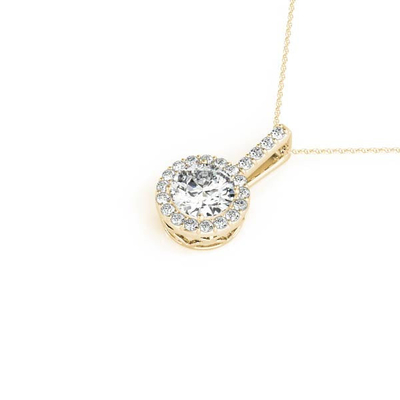 18K 14K 10K Oro Massello Chiarezza CVD Taglio Rotondo Bezel Laboratorio Cresciuto Diamante Colletto Con Pietra Preziosa