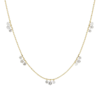 18K 14K 10K Oro Massello Chiarezza CVD Taglio Rotondo Bezel Laboratorio Cresciuto Collare Diamante