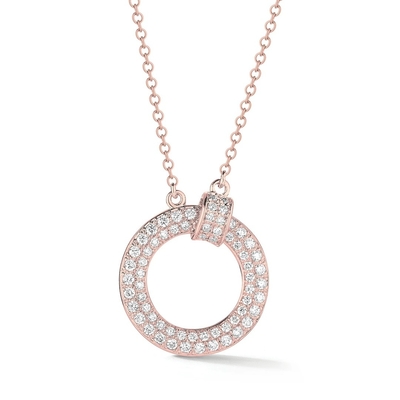 18K 14K 10K Oro Massello Chiarezza CVD Taglio Rotondo Bezel Laboratorio Cresciuto Collare Diamante